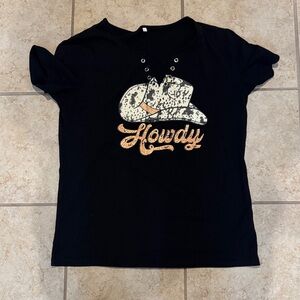 Black T-Shirt with Howdy Graphic